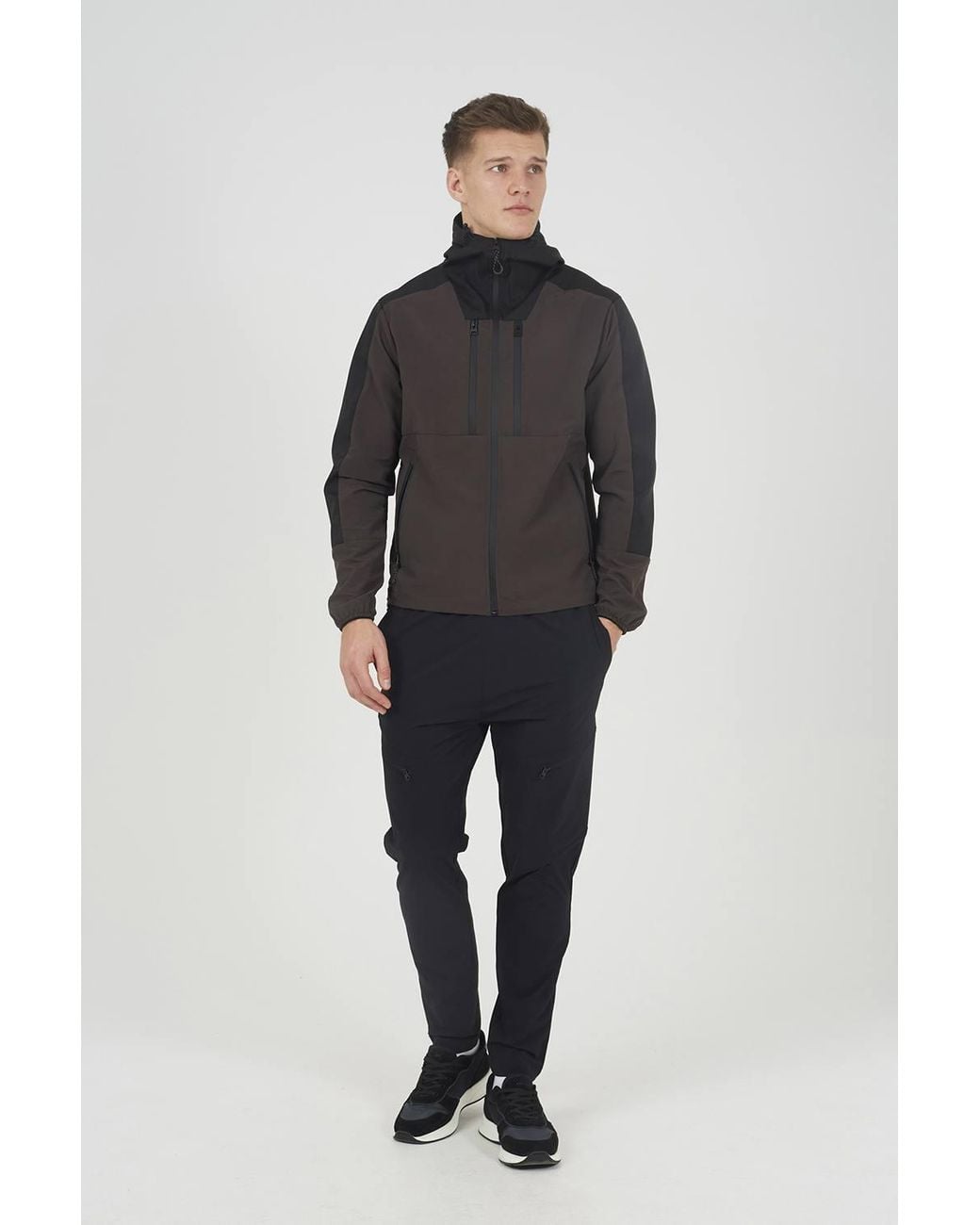 Brave Soul Black Colourblock Windrunner Jacket for men