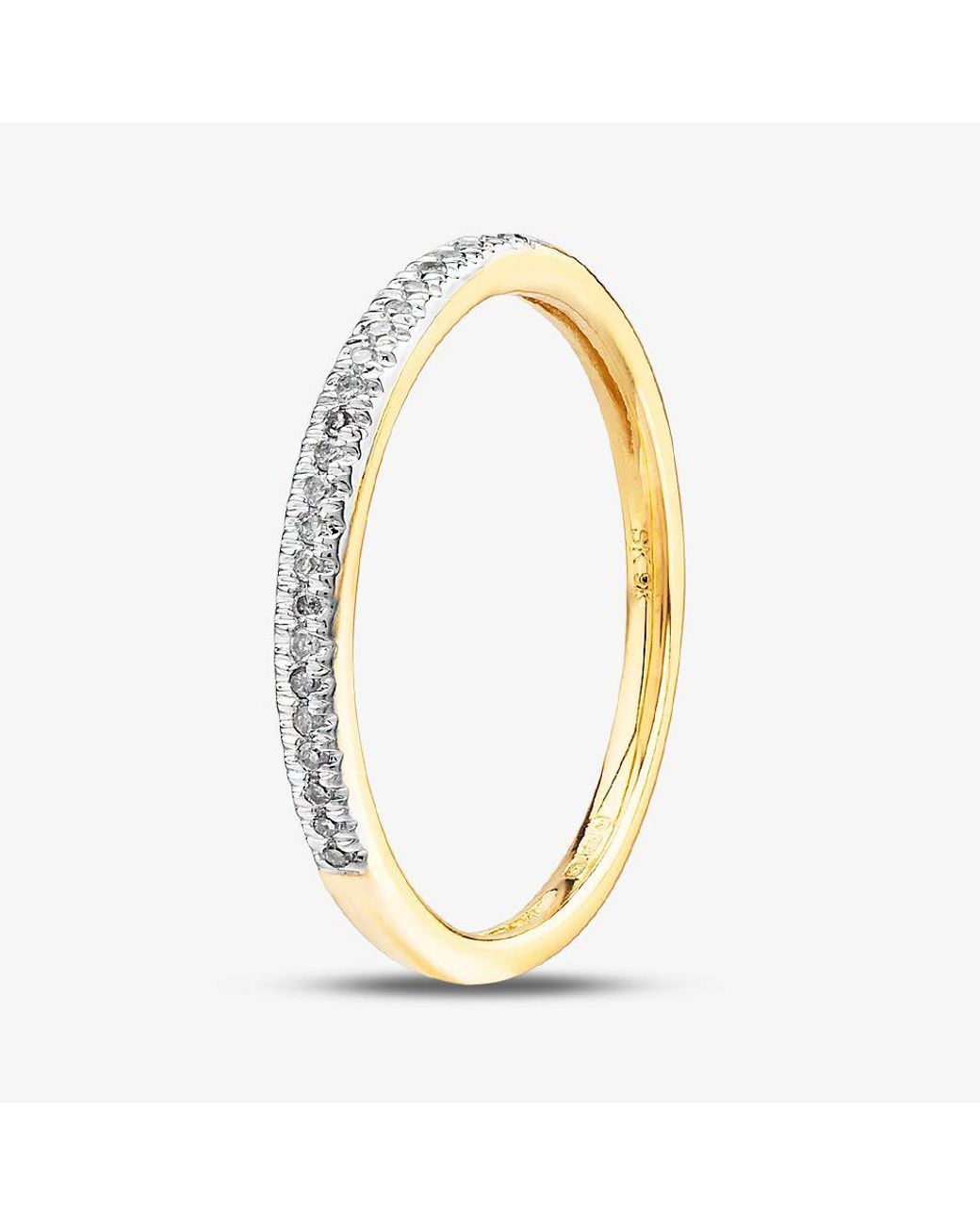 T.H.Baker Metallic 9Ct 0.08Ct Diamond Half Eternity Ring