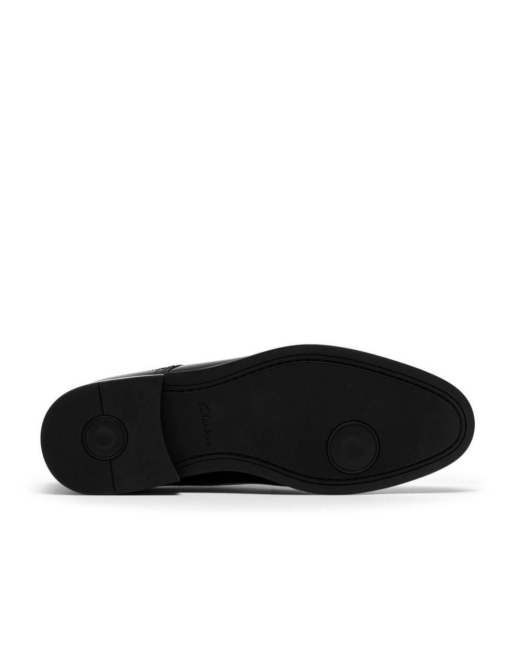 Clarks Black Bowburn Lace Hi Shine Leather Derby Shoes, Lace Up for men