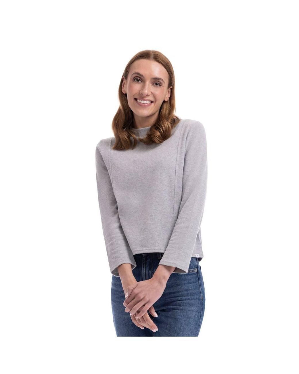 Trespass Gray Lizanna Knitted Mock Neck Top