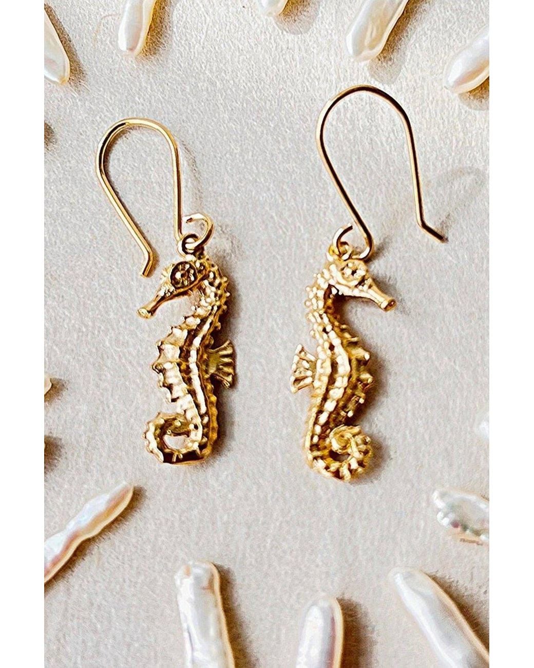 Otis Jaxon London Metallic Sterling Seahorse Earrings