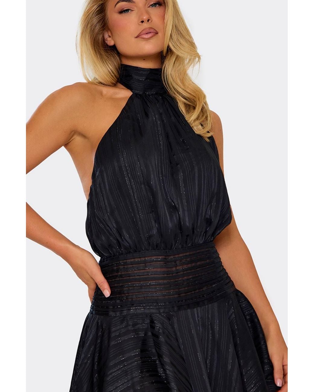 EGO Blue Sleeveless Open Back Mini Dress