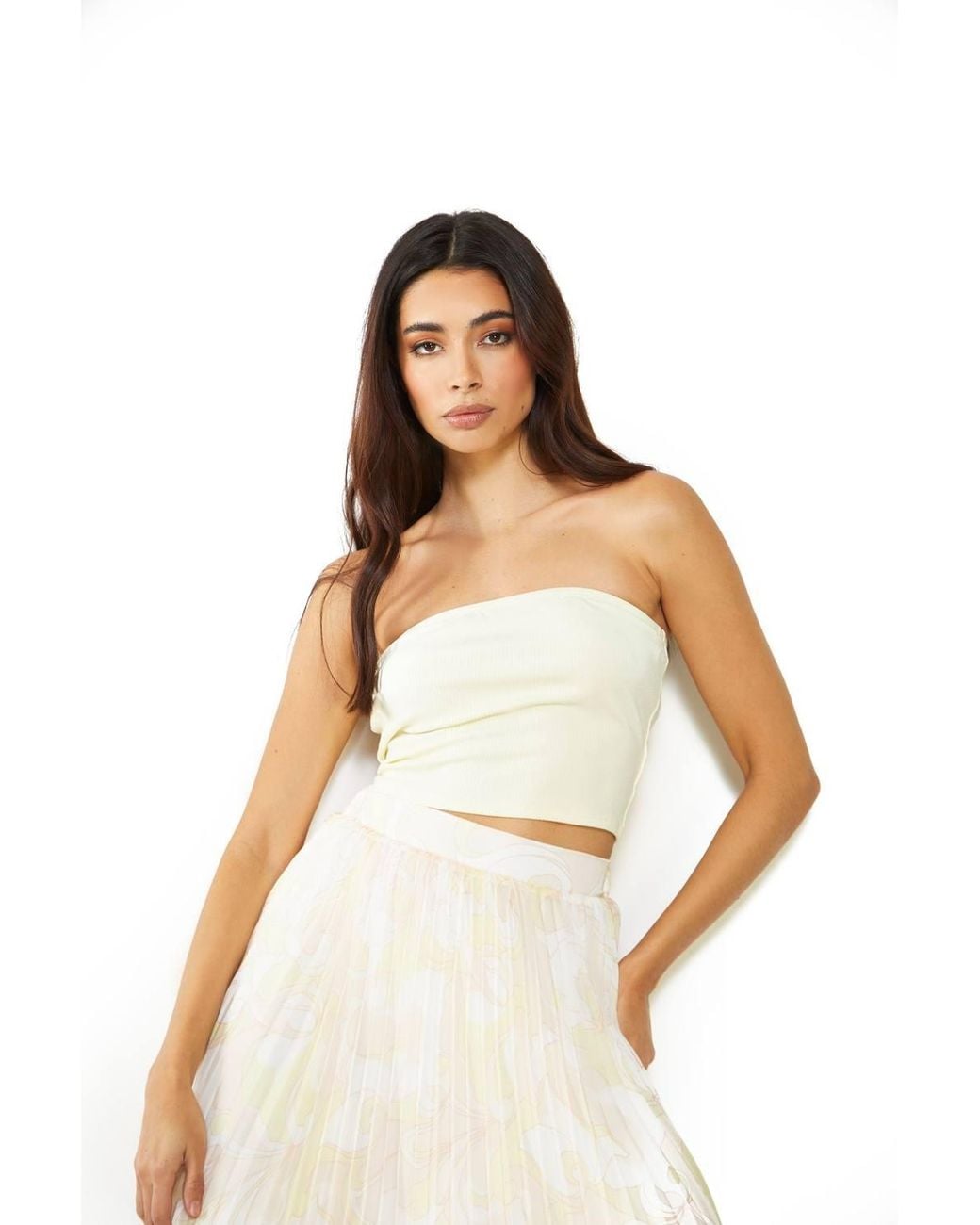 Shnoo White Bandeau Crop-Top