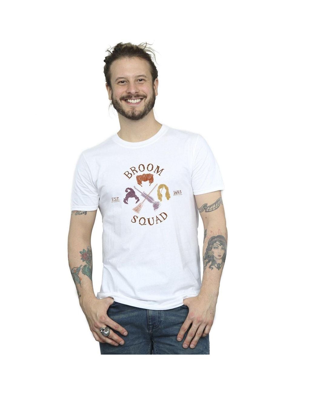 Disney White Hocus Pocus Broom Squad 93 T-Shirt for men