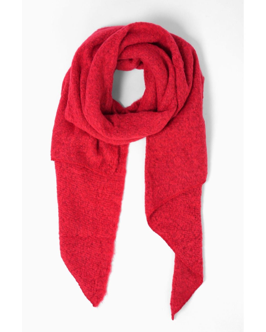 SARTA Red Evie Heavyweight Asymmetric Scarf