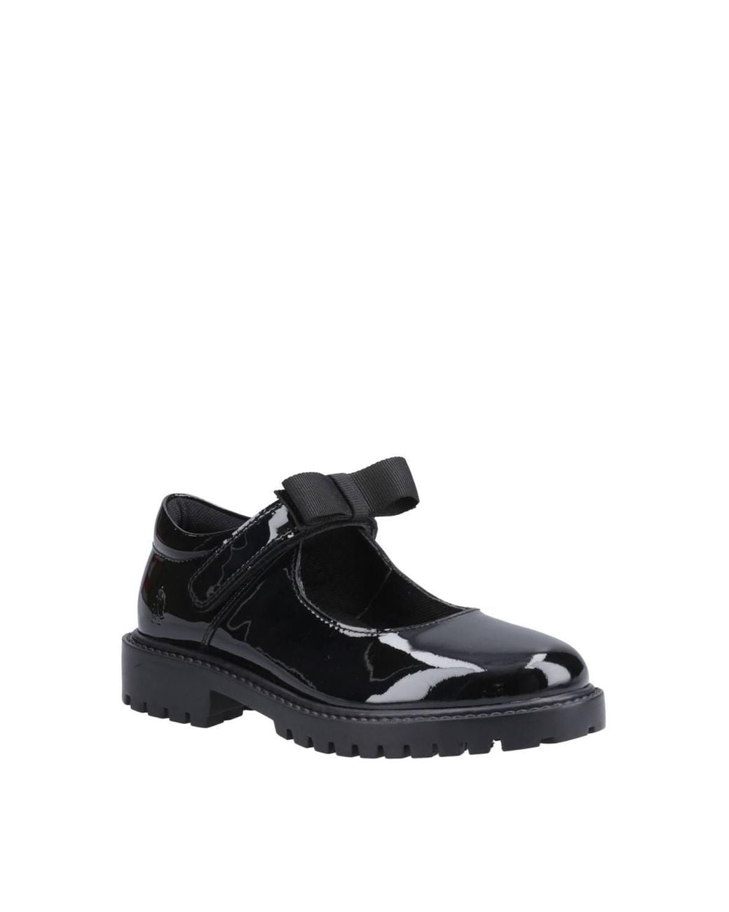 Hush Puppies Black Astrid Bow Patent Junior