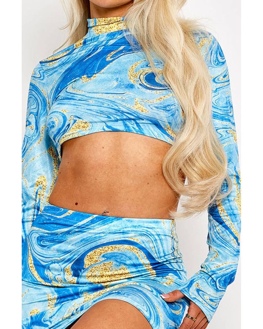 Stylewise Blue Watercolour Print Slinky