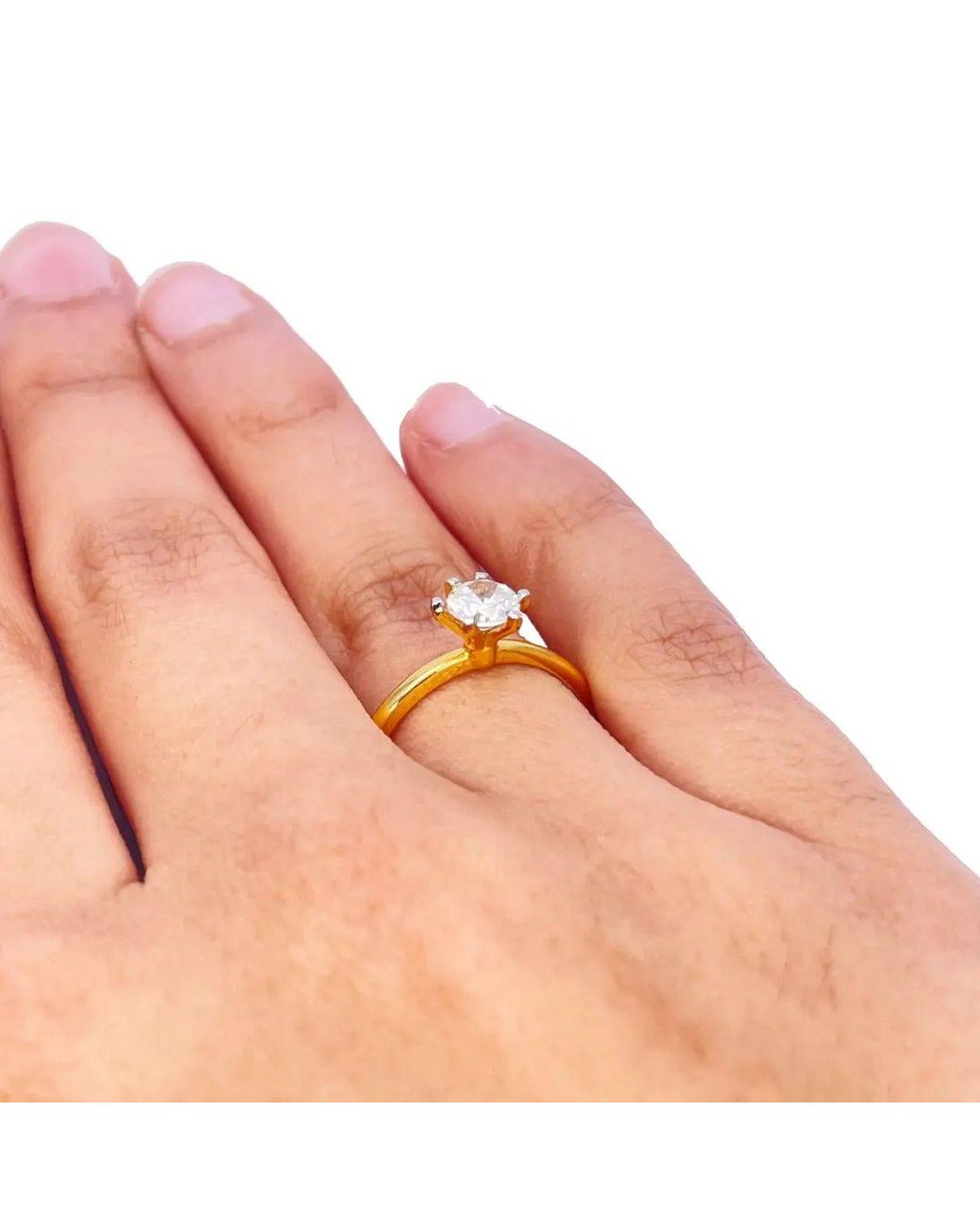 Raina Jewels Metallic 22Ct Cubic Zirconia Prong Ring 6.2Mm Width