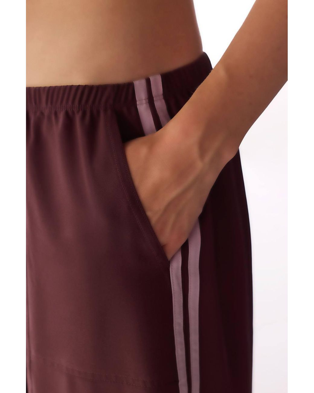 Penti Red Ribbon Detail Wide-Leg Parachute Trousers