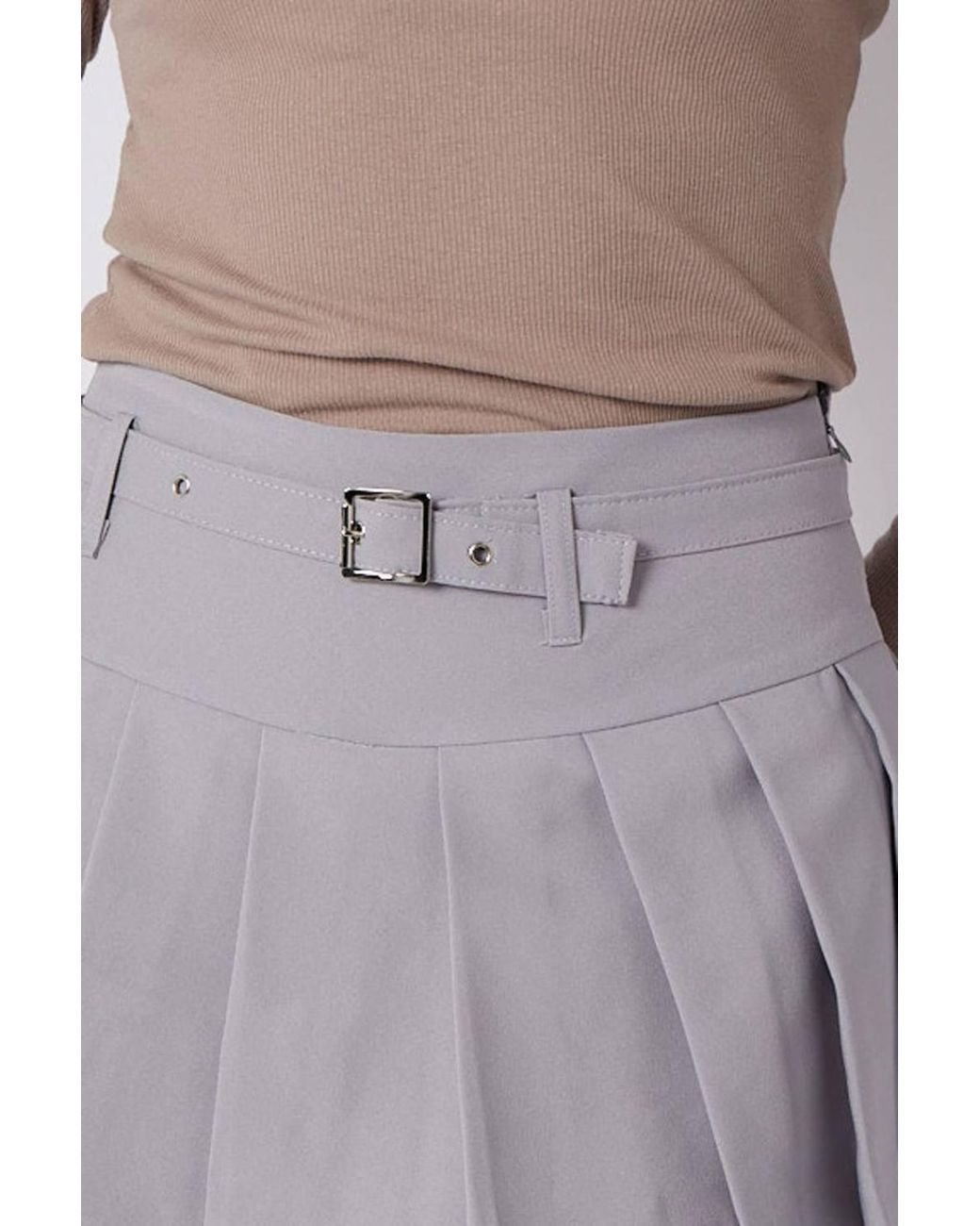 Stylewise Purple Pleated Belted