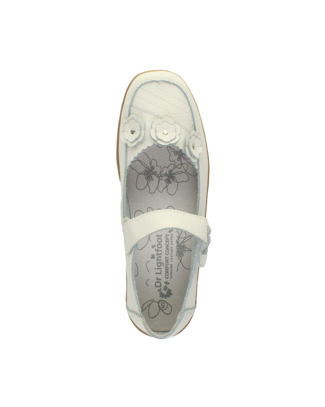 AJVANI White Low Heel Comfort Touch Close Leather Mary Janes