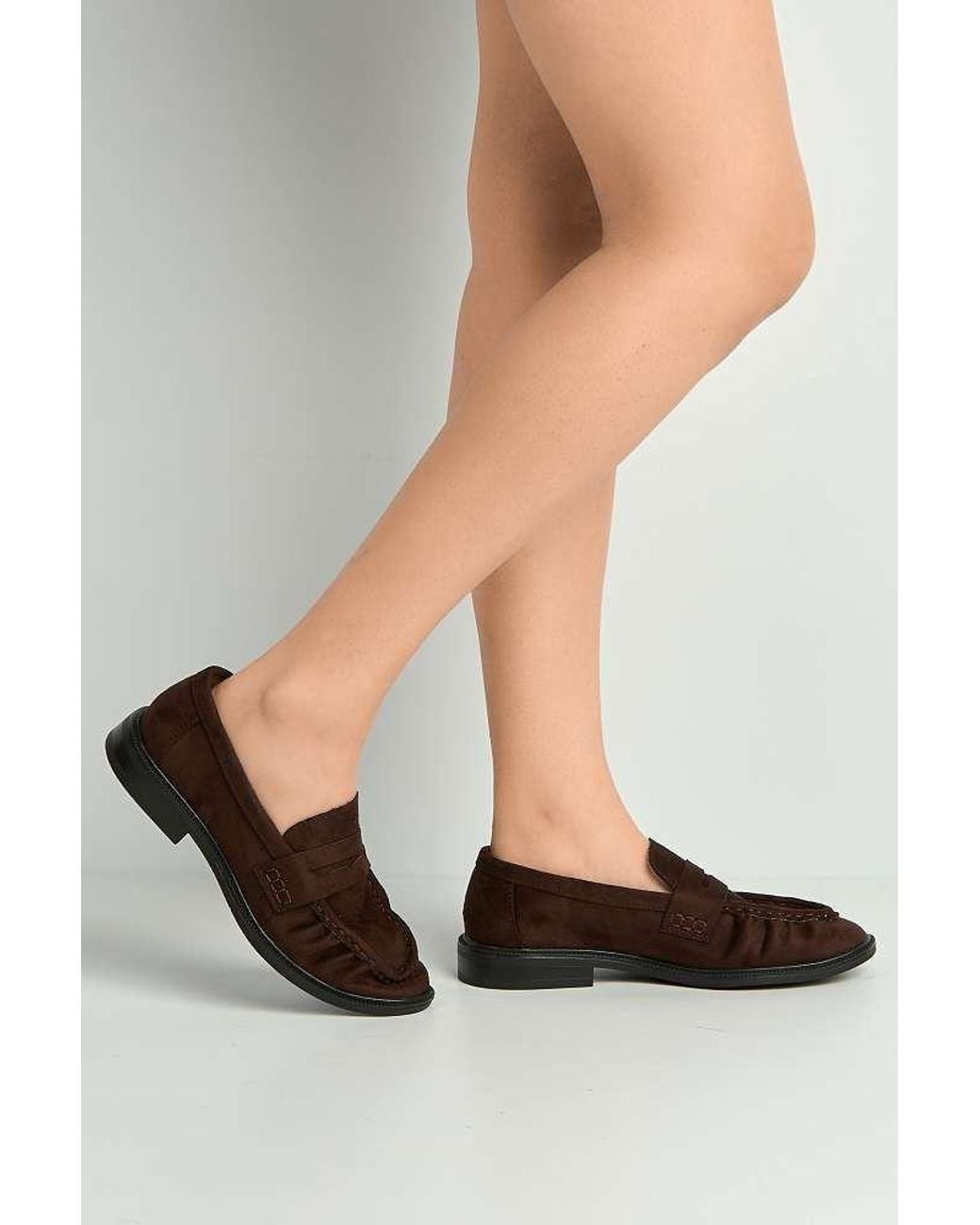 Miss Diva Black Haisley Plain Silp On Loafer With Band