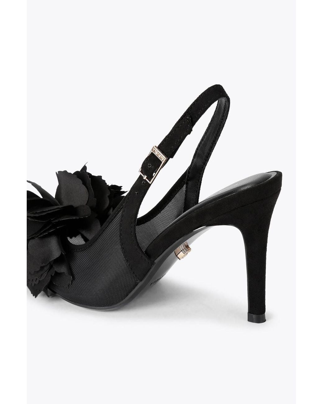 Carvela Kurt Geiger Black 'Positano Flower Sling' Heels