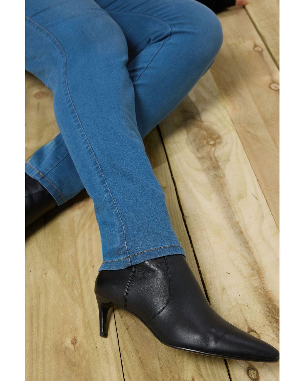Evans Blue High Waisted Skinny Jeans