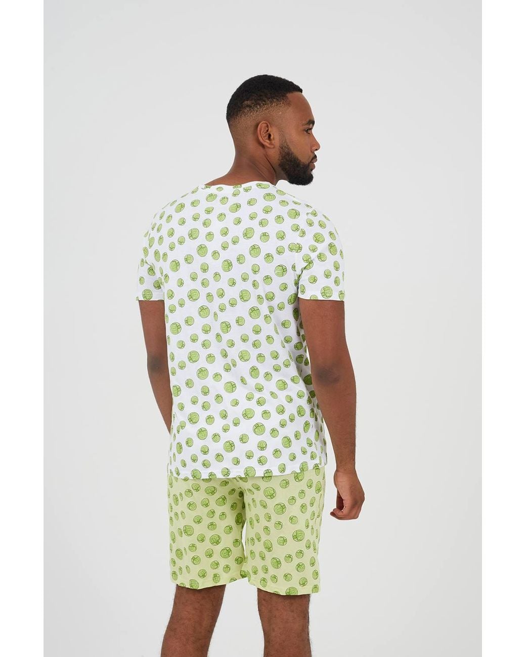 Brave Soul Brown Festive Sprout Print Pyjama Set for men