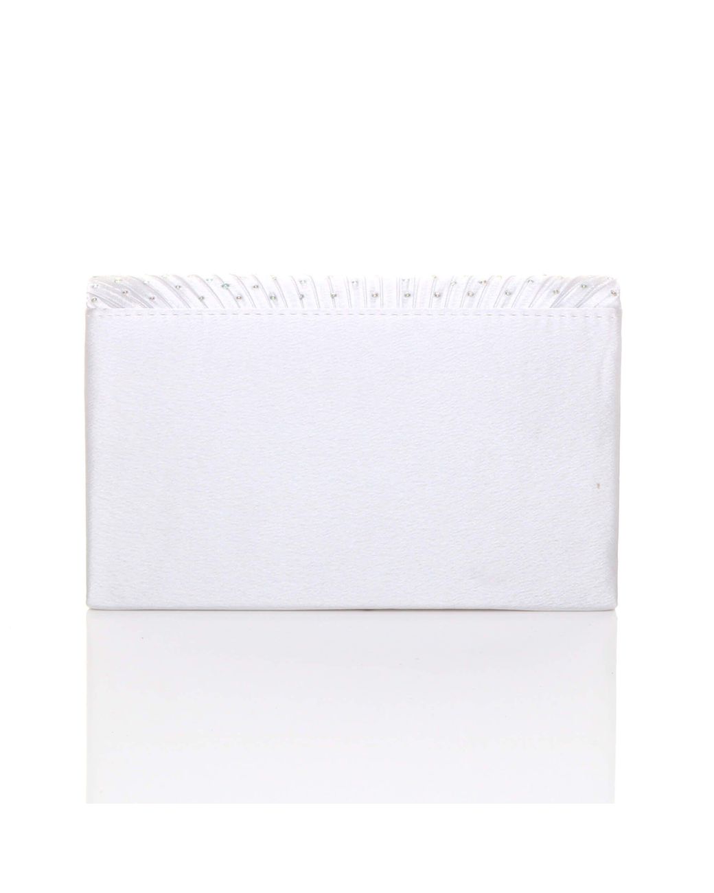 AJVANI White Diamante Envelope Clutch Bag