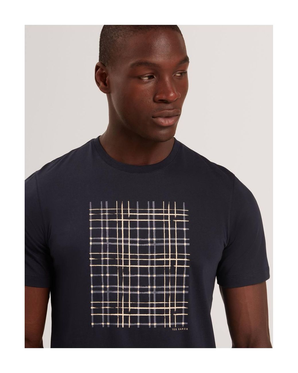 Ted Baker Blue Sionan Box Print T-Shirt for men