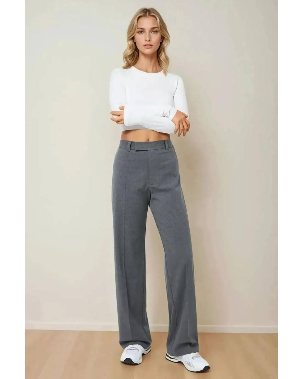 Hiccup Blue High Waist Straight Leg Pants