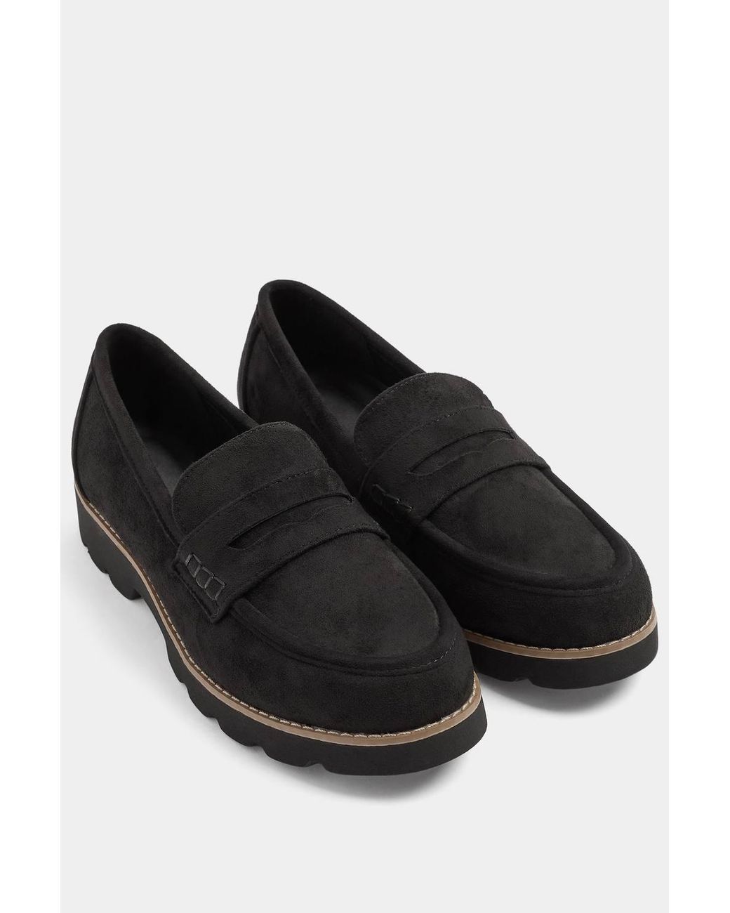 Yours Black Faux Suede Loafers