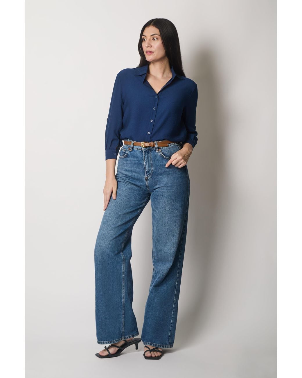 Solo Blue Shirt With Button Cuffs