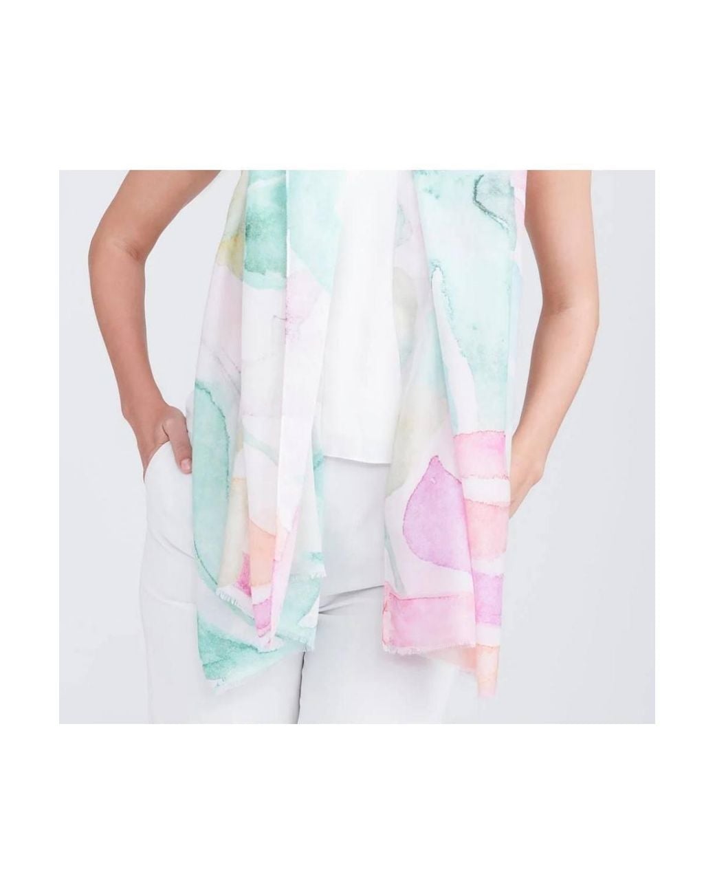 Pia Rossini White Bronte Lightweight Summer Scarf