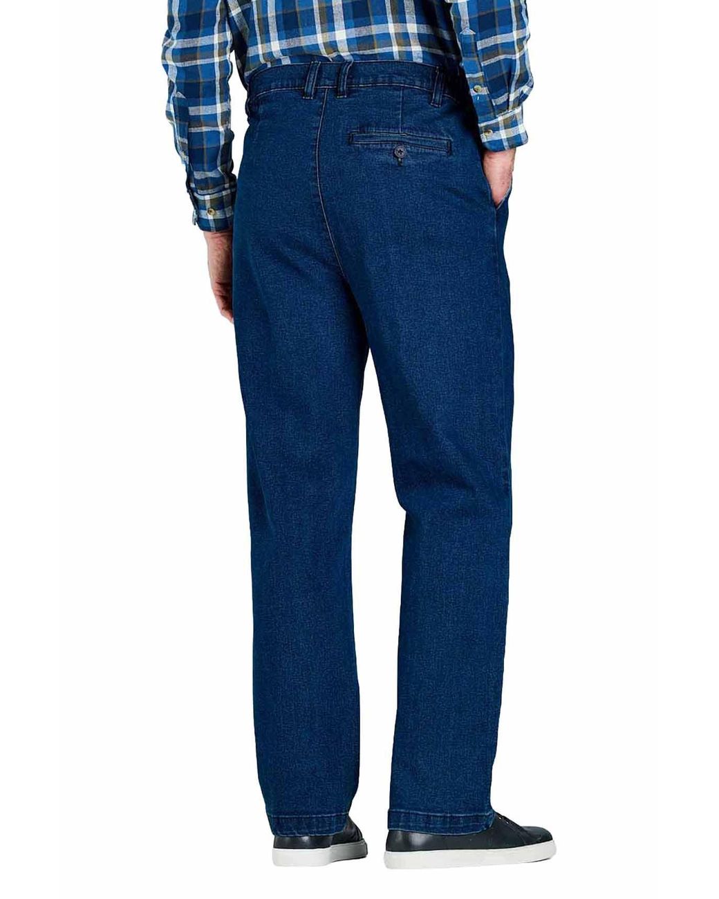 Chums Blue High-Rise Denim Elasticated Waist Stretch Fabric Cotton Jeans for men
