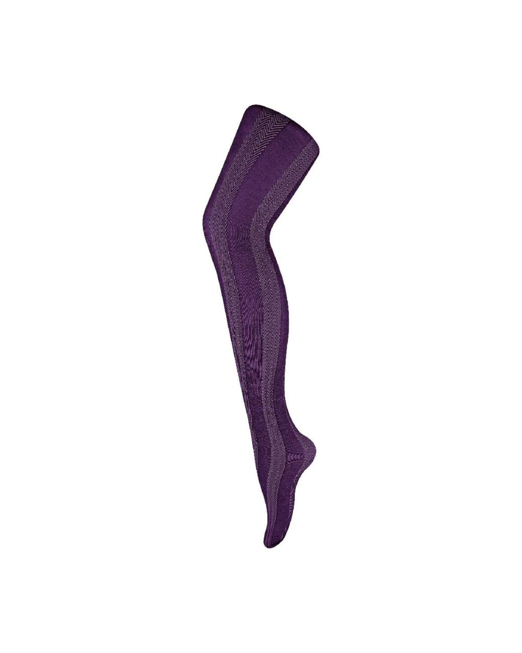 Sock Snob Purple 1 Pack Coloured 80 Denier Opaque Patterned Soft Tights
