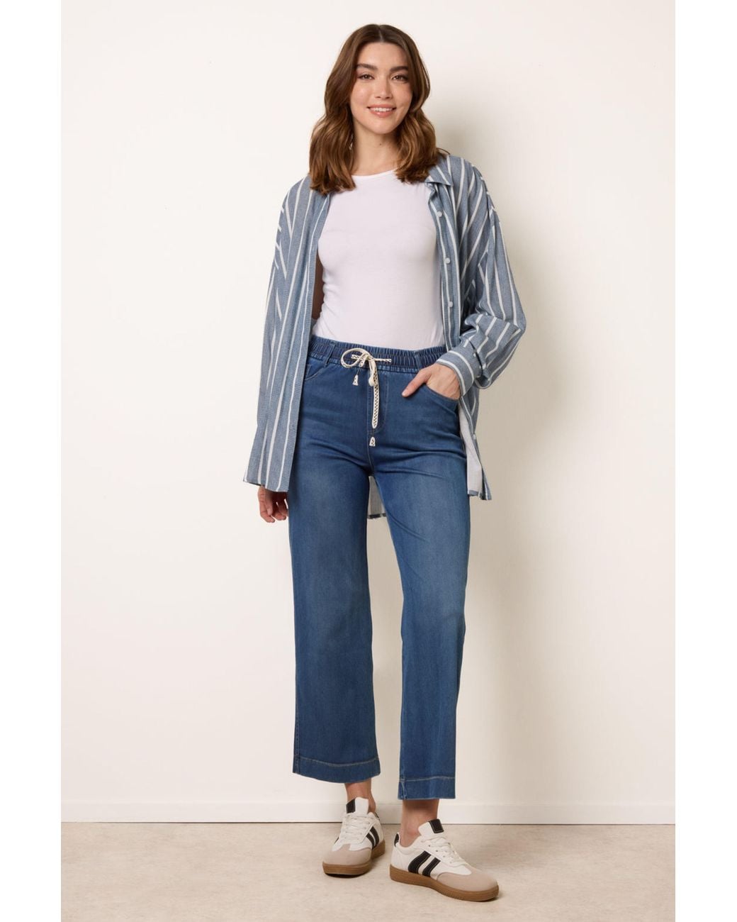 Blue Vanilla Blue Wide-Flared Button Up Jeans