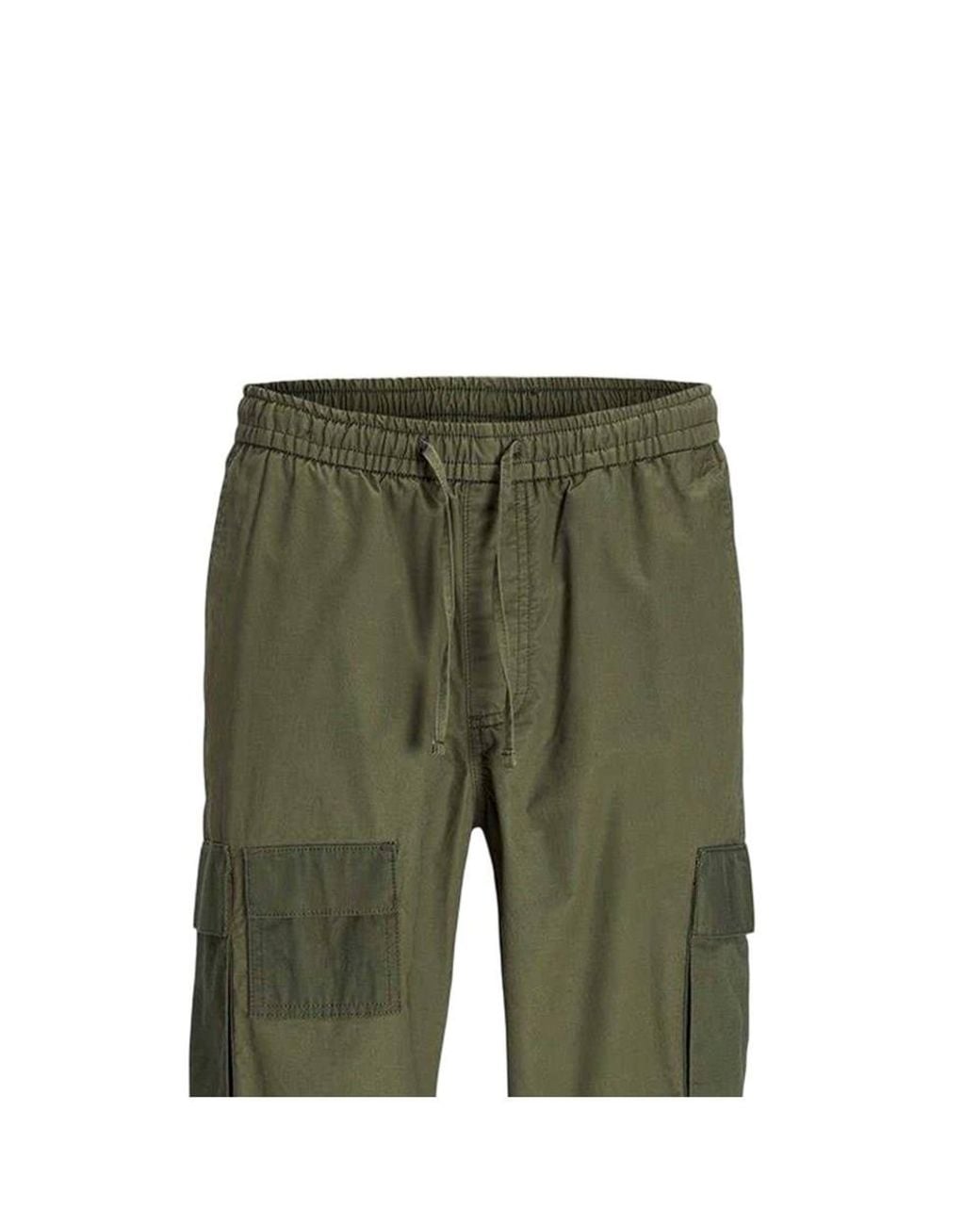 Jack & Jones Green Tapered Cargo Trousers for men