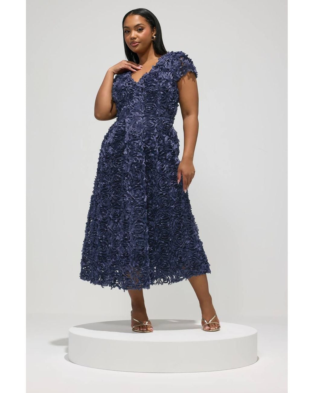 Yours Blue Floral Skater Dress