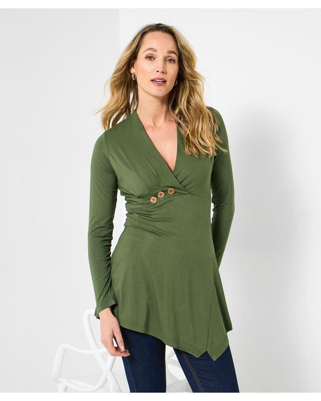 Joe Browns Green Slim Fit Asymmetric Tunic