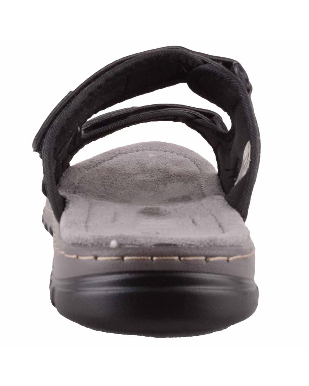 Absolute Footwear Black Ultra Lightweight Touch & Close Twin Strap Slip On Mule Sandals for men