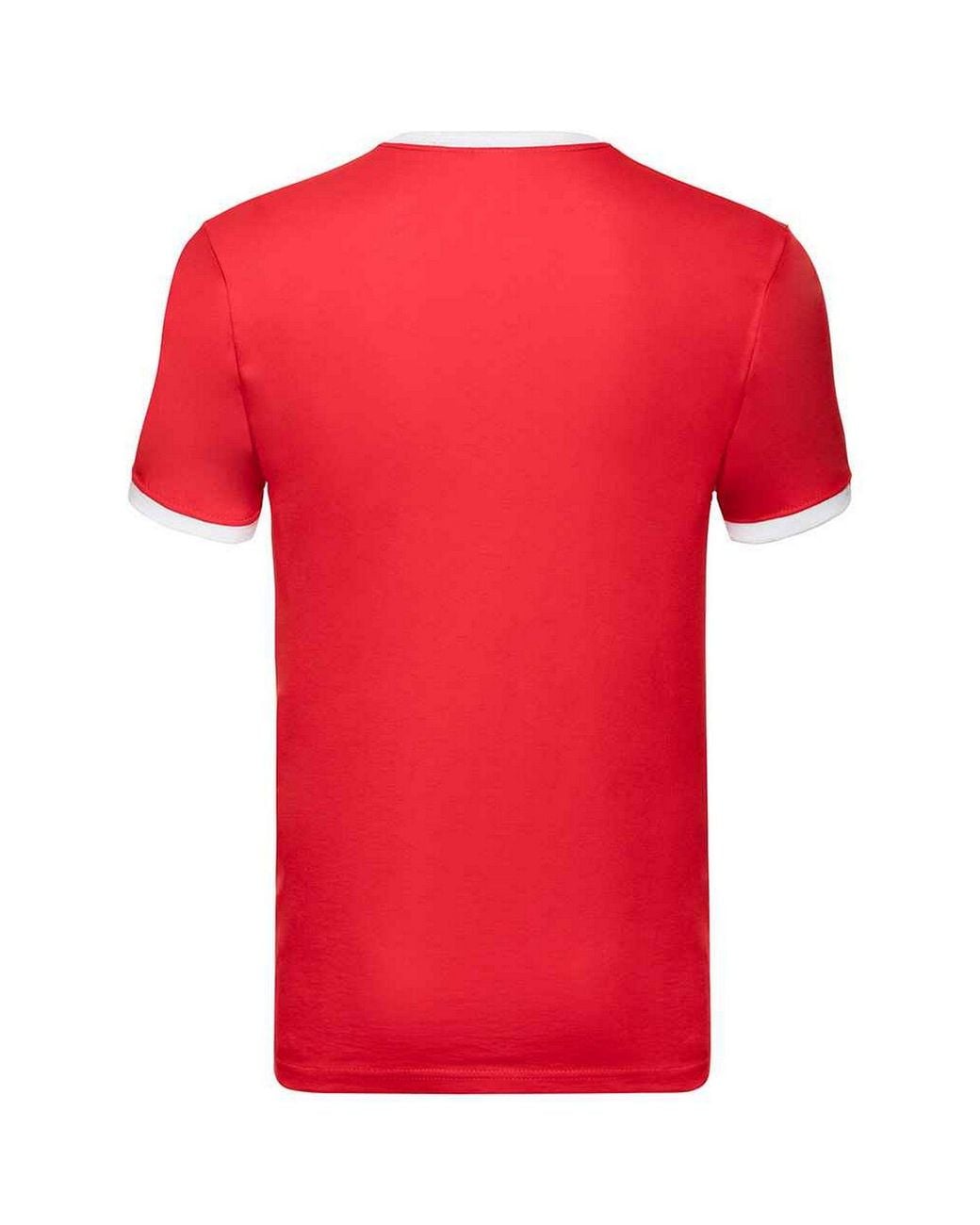 Fruit Of The Loom Red Ringer Contrast T-Shirt for men