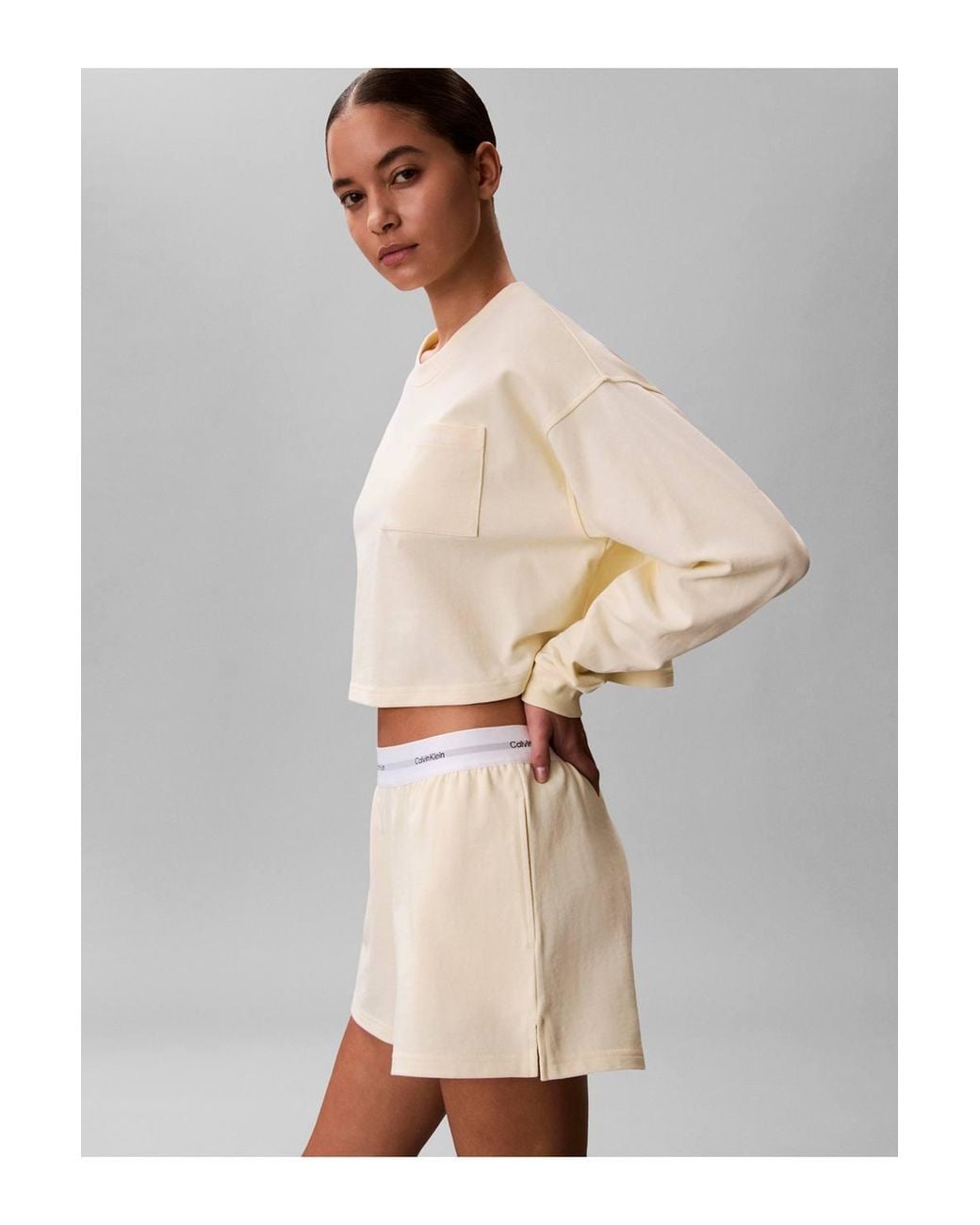 Calvin Klein Natural Logo Jersey Short Pear Sorbet