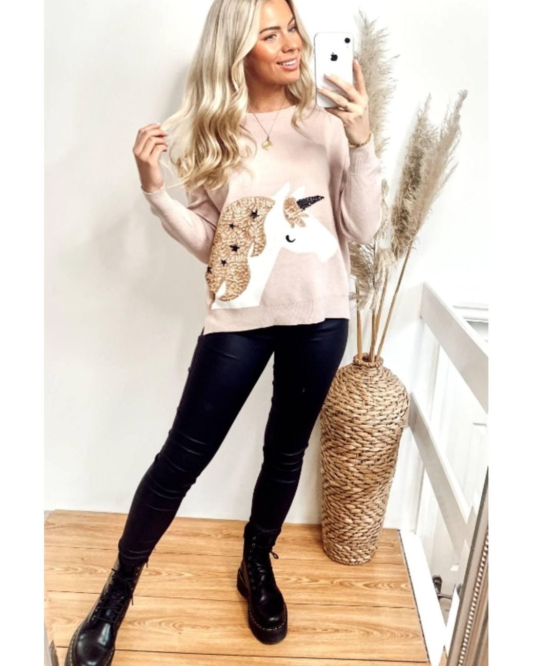 CY Blue Jumper With Sequin Embellished Unicorn