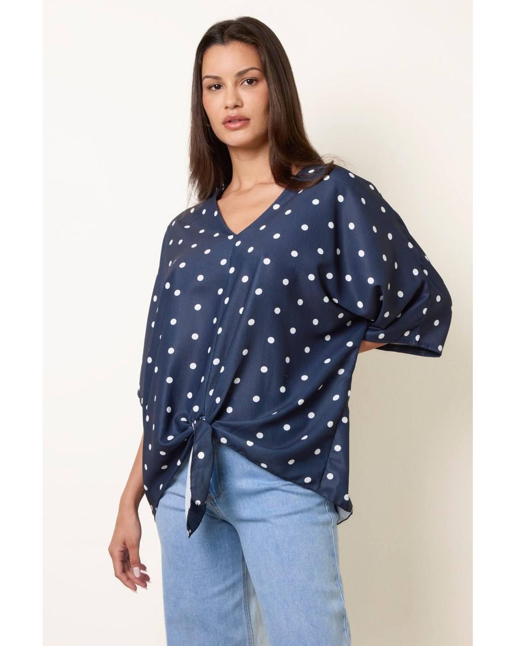 Blue Vanilla Blue Short Sleeve V-Neck Top