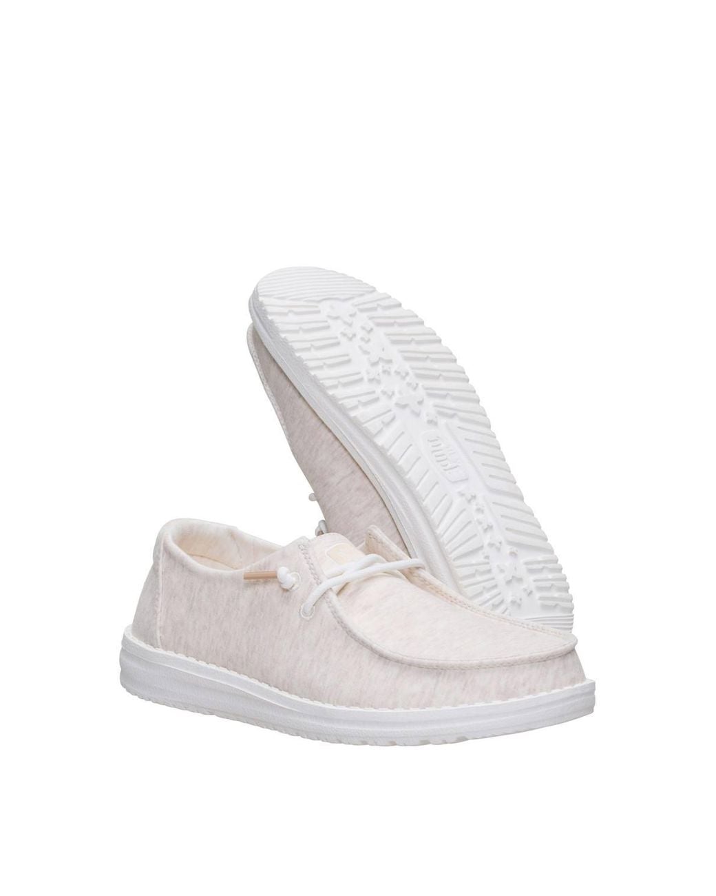 HeyDude White Wendy Stretch Jersey Slip On Shoe