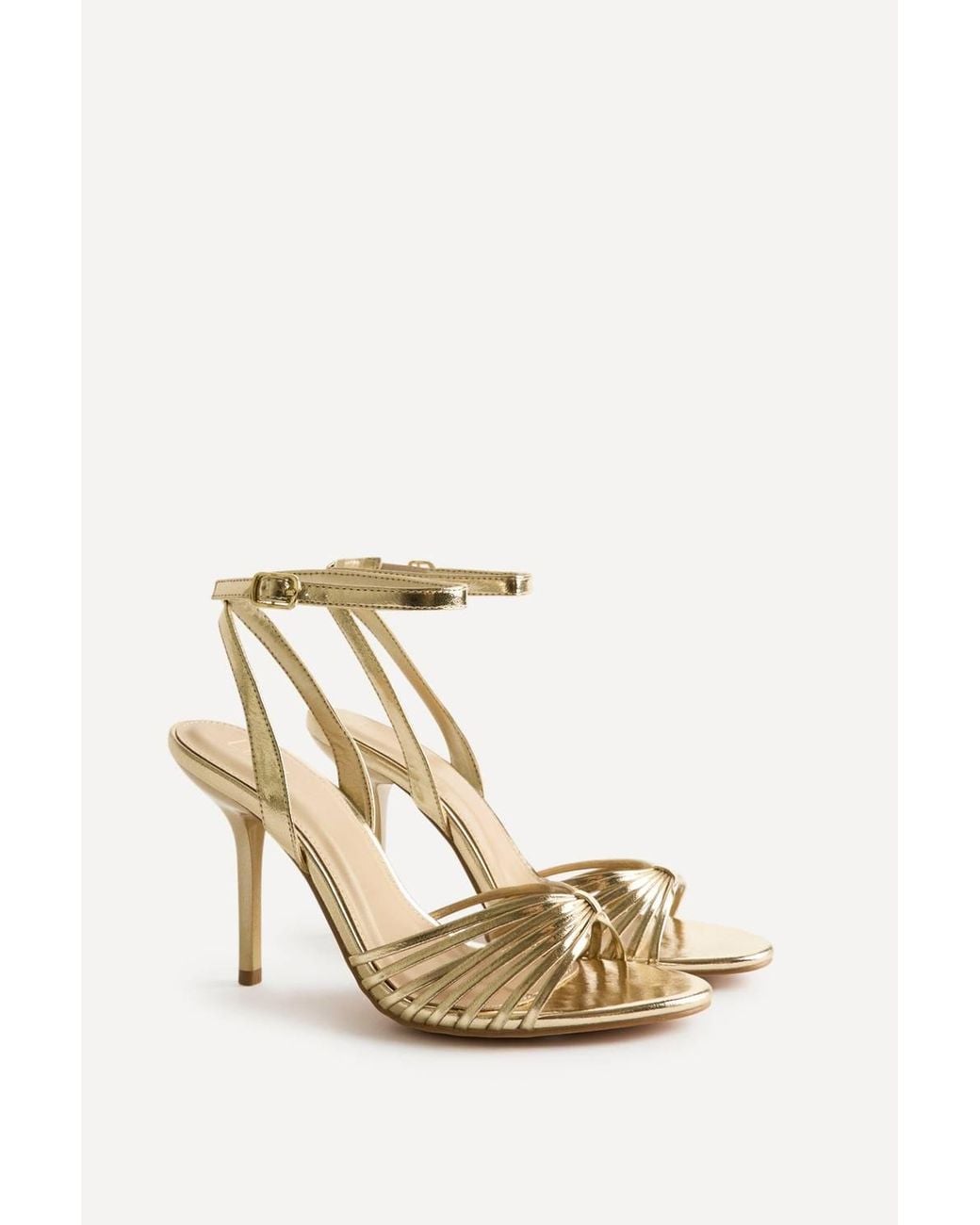 Linzi White Lunar Strappy Heeled Sandals