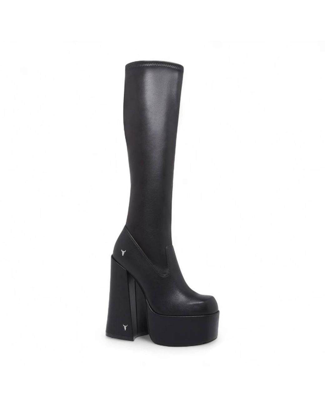 TruClothing Black Knee-High Sock Platform Goth Heel Boots