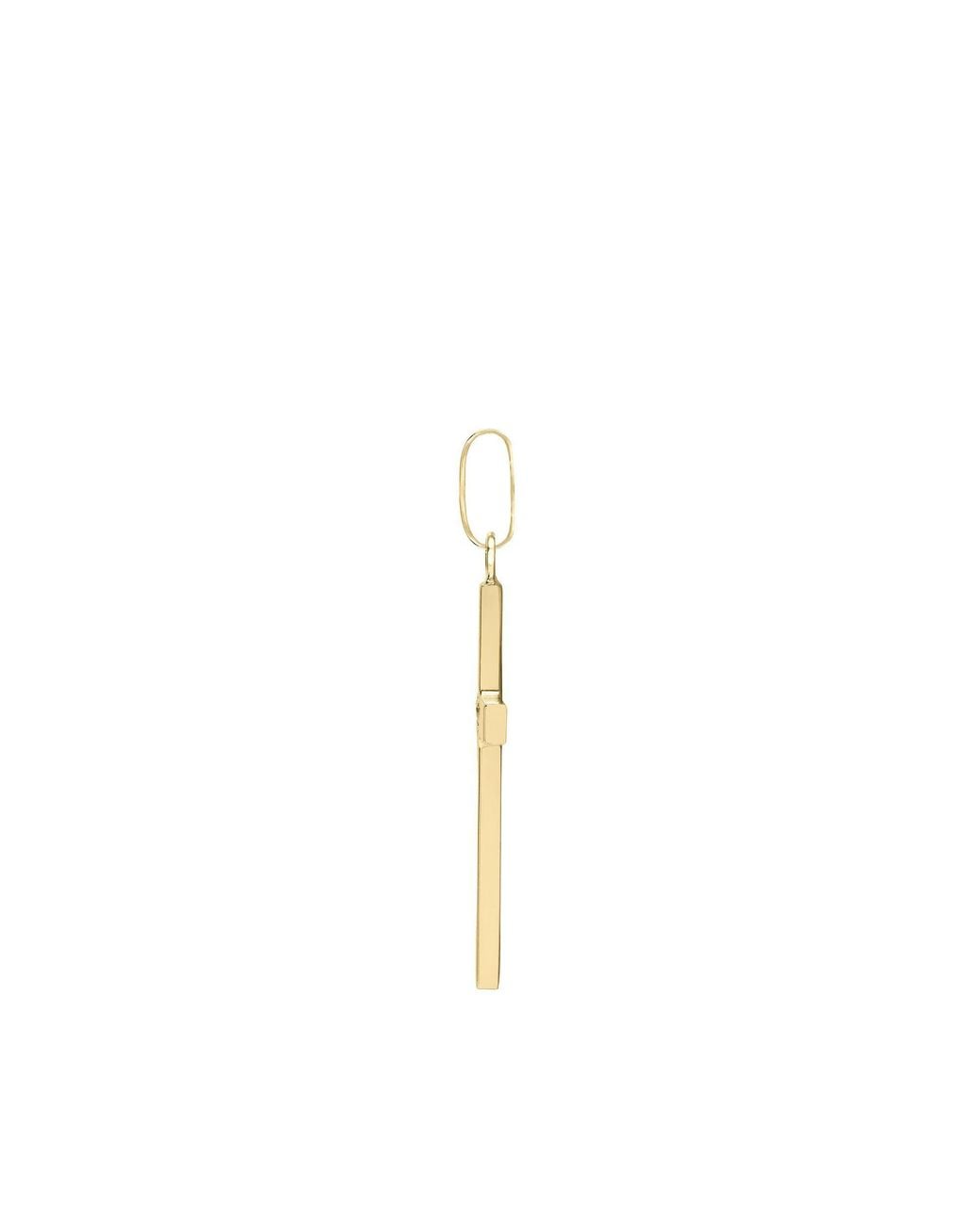 Jewelco London Metallic Solid 9Ct Plain Cross Pendant