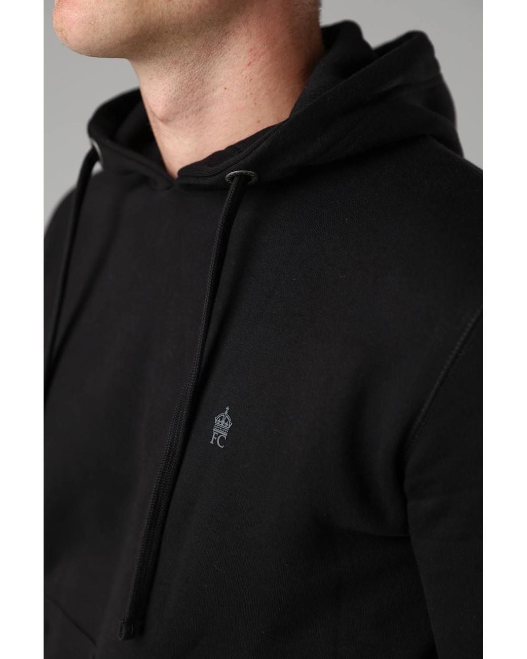 French Connection Black Cotton Blend Hoody for men