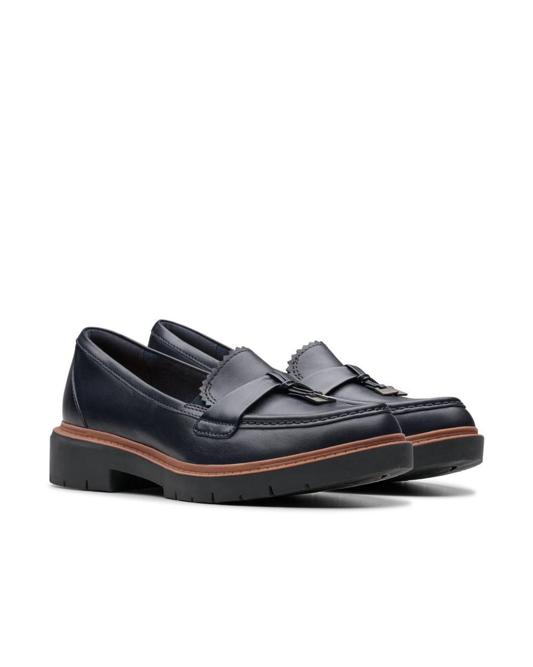 Clarks Blue Westlynn Bella Leather Loafers, Slip Ons