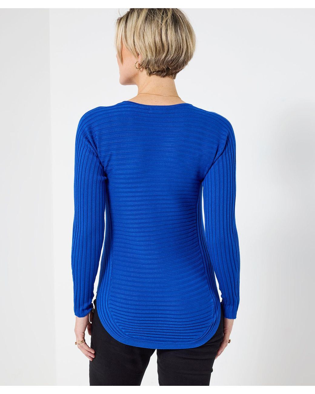 Joe Browns Blue Ribbed Jersey Zip Top