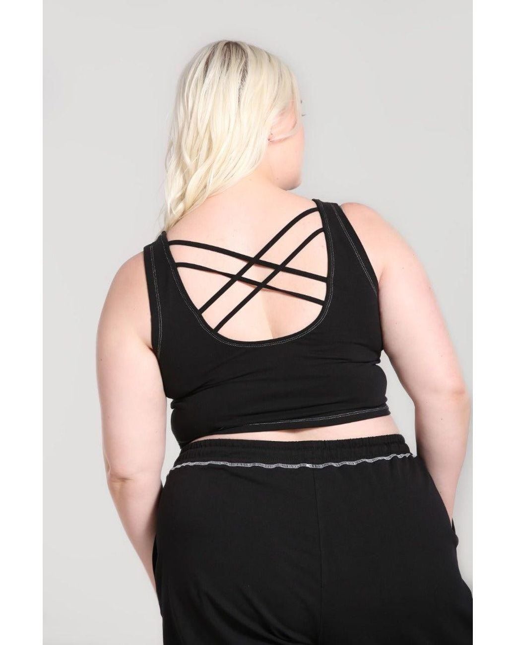 Hell Bunny Black Solaris Printed Loungewear Crop Top