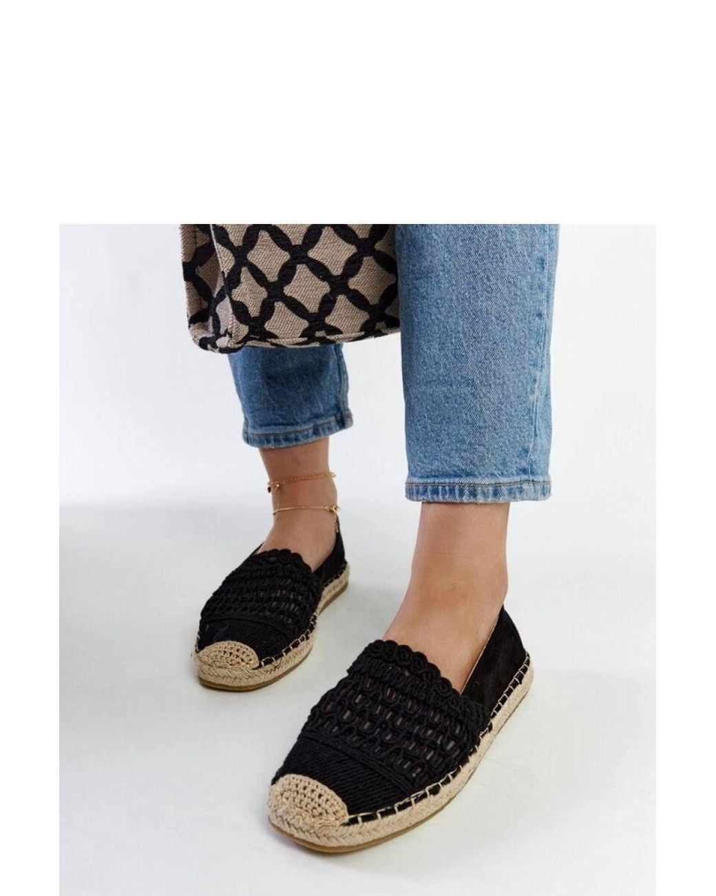 Love Lace Black Lacy Slip On Espadrilles With Rubber Sole Comfort