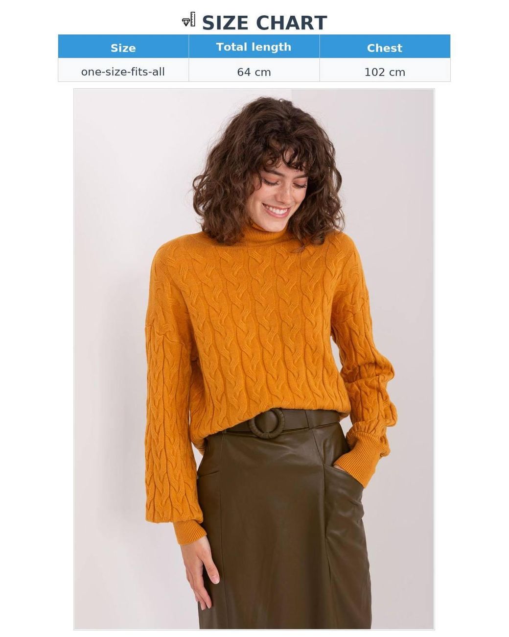 Love Lace Orange Variegated Plaid Turtleneck Long Sleeve Sweater Style 188311