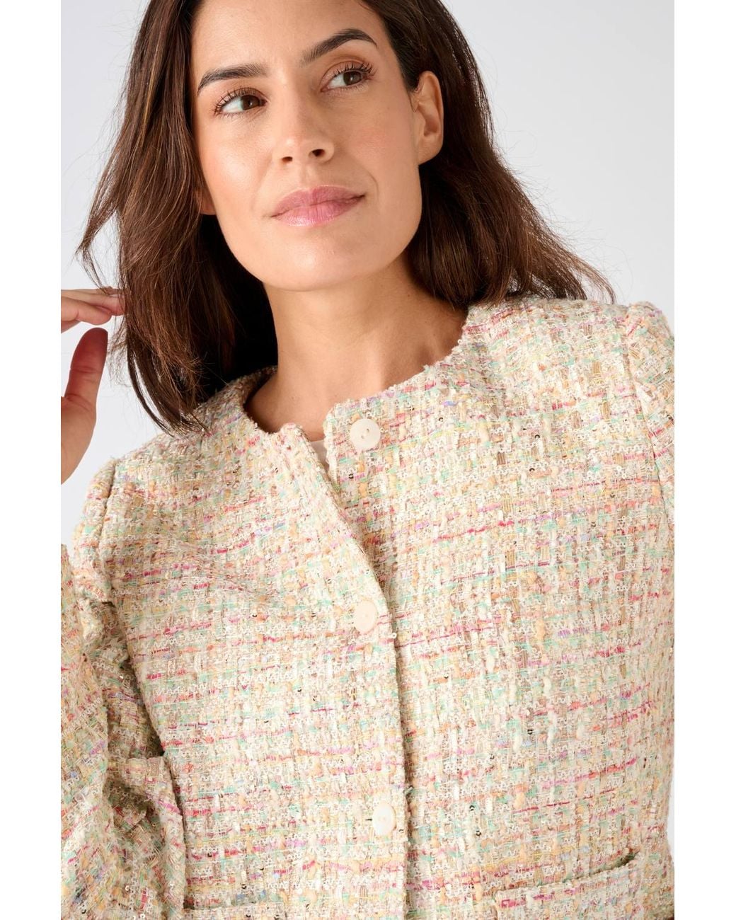 DAMART Blue Smart & Stylish Tweed Jacket With Subtle Sparkle