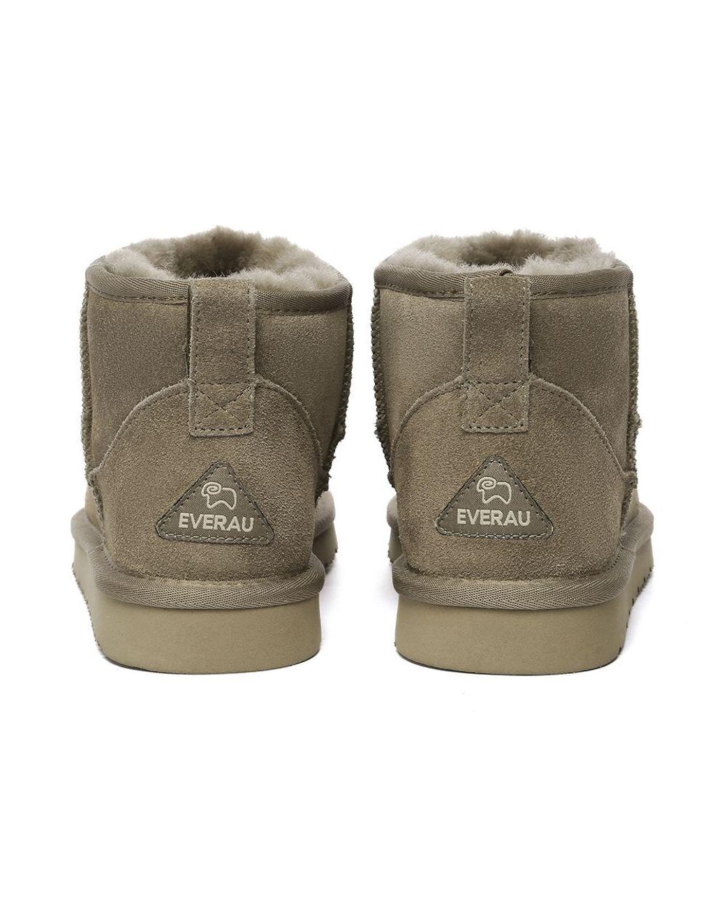 EverAu Australia Gray Real Sheepskin Finch Ultra Mini Classic Boots With Eva Sole