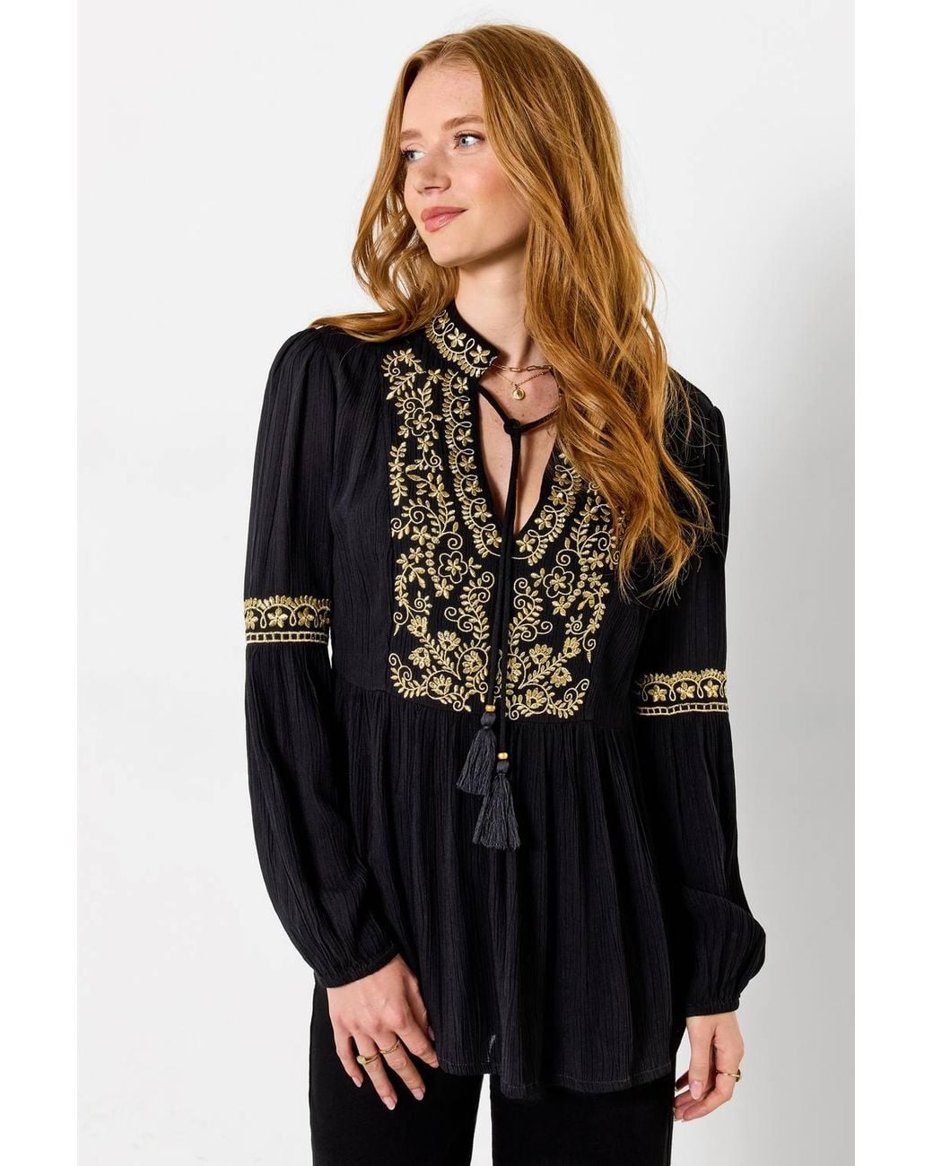 Joe Browns Gray Gracie Embroidered Tunic Top