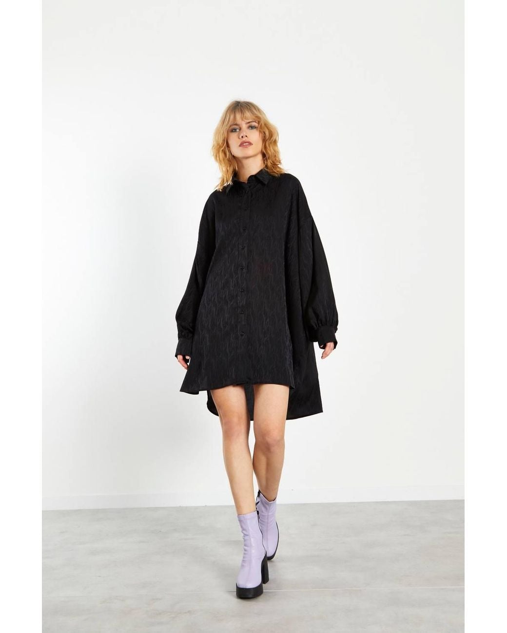 Shnoo Black Hi-Low Shirt Dress